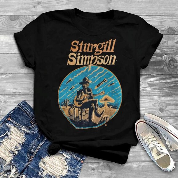 Disney F Other - Sturgill Simpson Bedrucktes Schwarzes Shirt 166